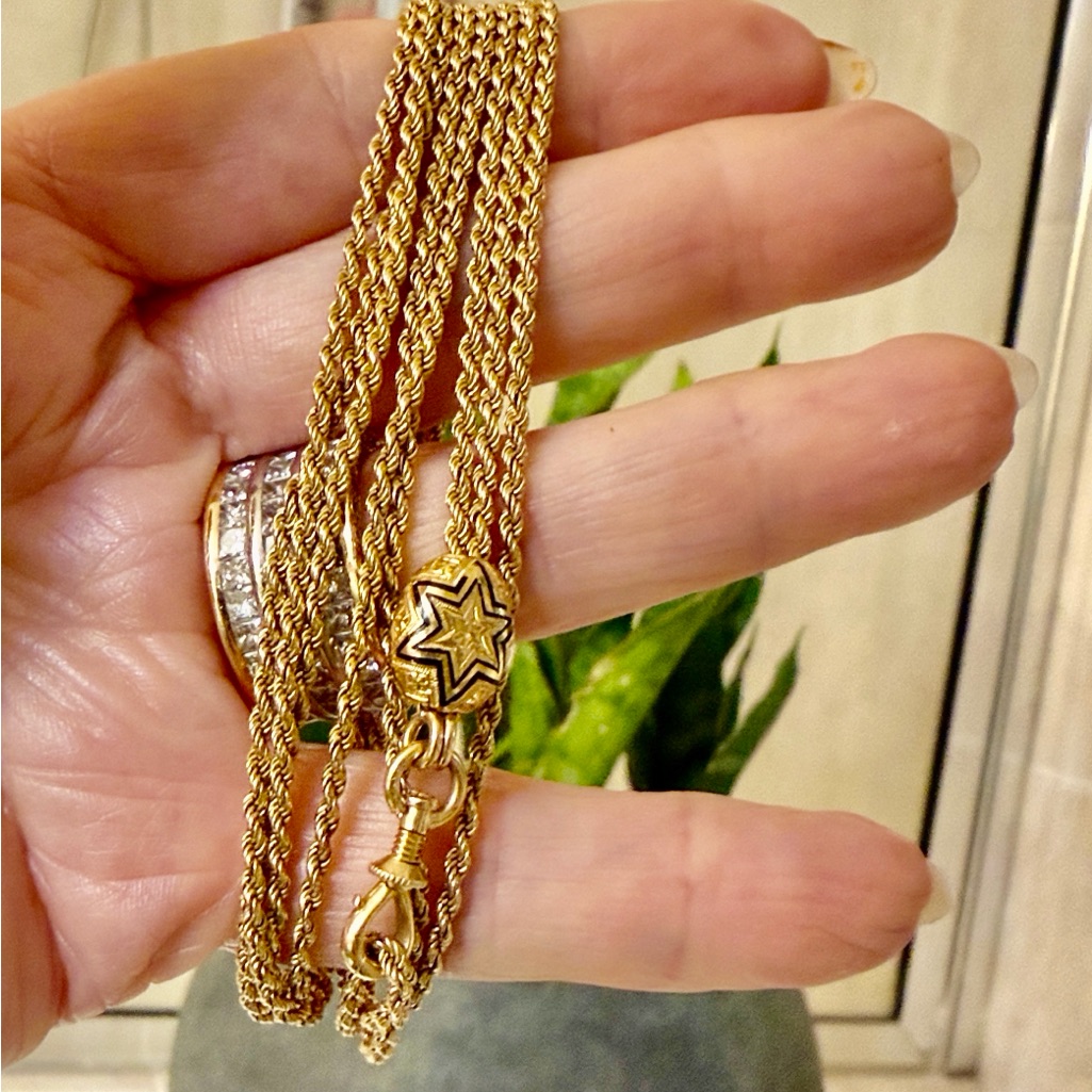 18 Karat Gold Watch Chain Vintage Necklace